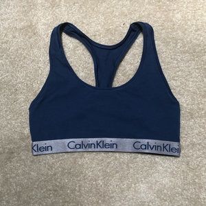 Calvin Kelin dark blue bralette with silver band